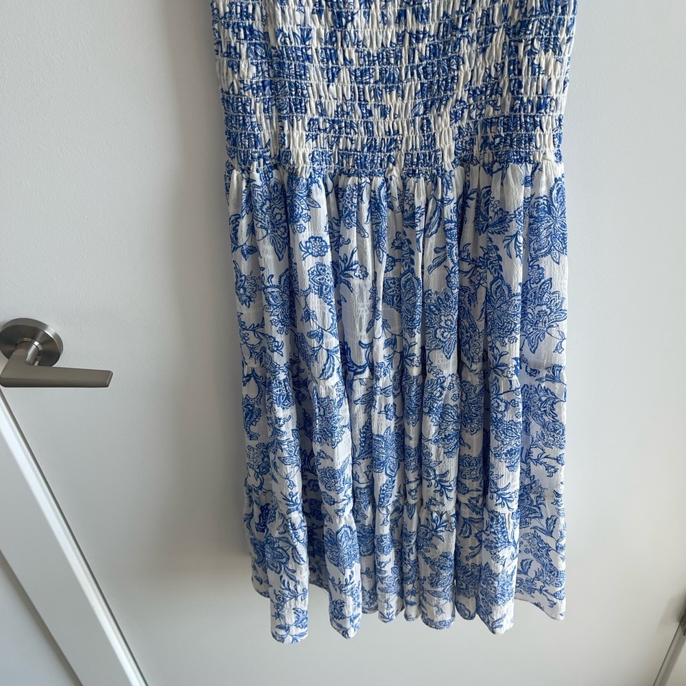 MISA Blue and White Strapless Dress or Skirt Floral - Picture 6 of 8